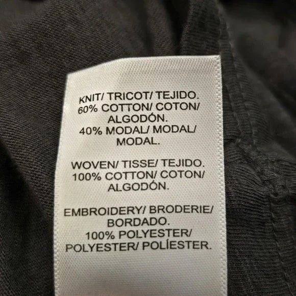 Lucky Brand Embroidered Boho Peasant Blouse Dark Gray XL Festival Summer NWT - Picture 10 of 11